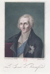 Benjamin Thompson (1753-1814) Conde Rumford, grabado por B. Roger